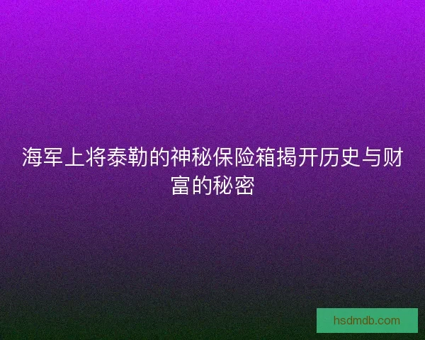 海军上将泰勒的神秘保险箱揭开历史与财富的秘密
