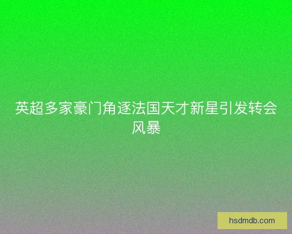 英超多家豪门角逐法国天才新星引发转会风暴