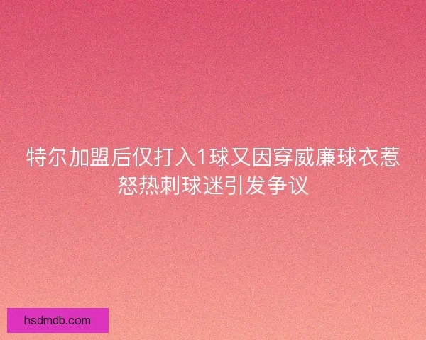 特尔加盟后仅打入1球又因穿威廉球衣惹怒热刺球迷引发争议